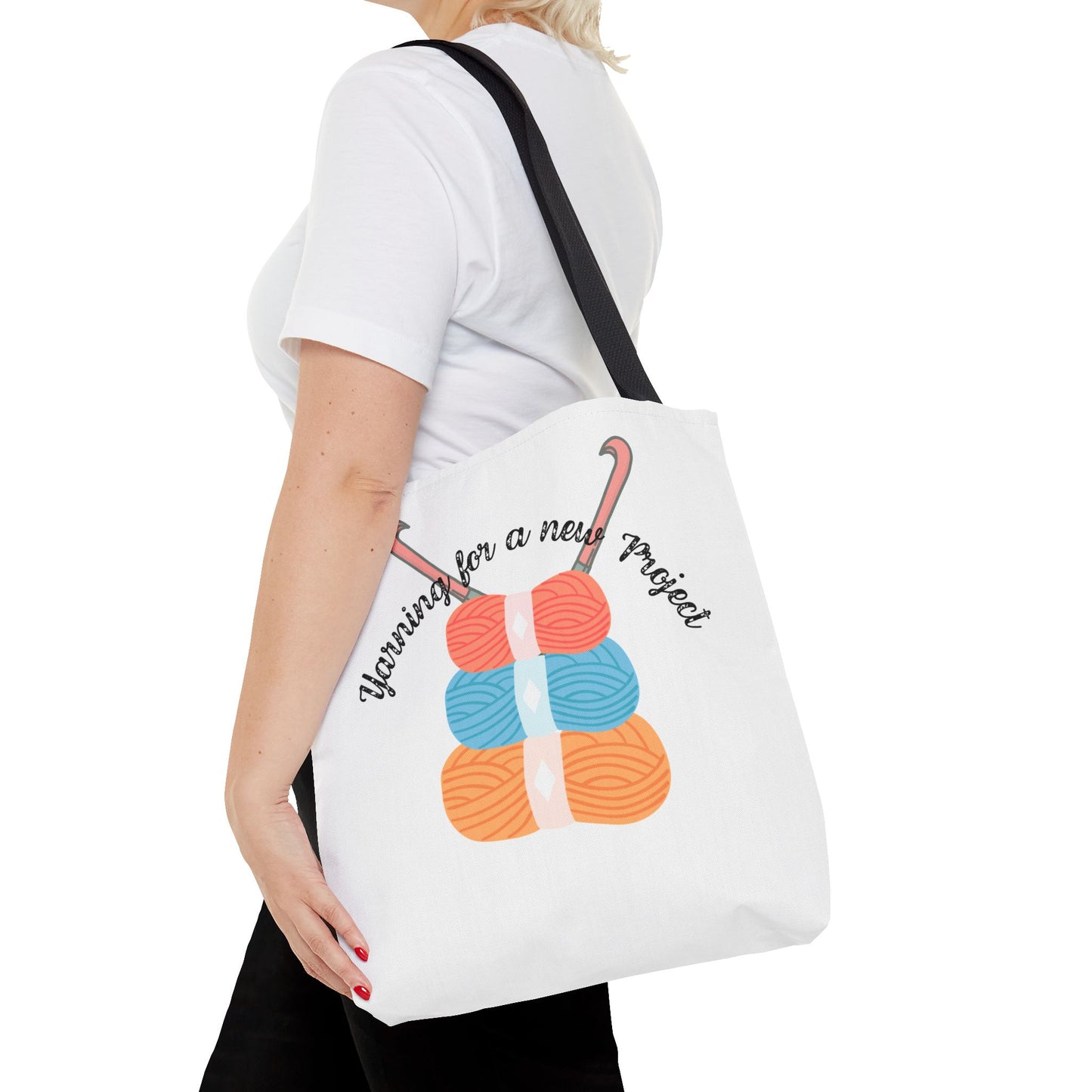 Crochet Lover's Tote Bag, Yarn Project Bag, Knitting Gift, Craft Tote, Cute Yarn Bags, Yarn Storage for Crafters