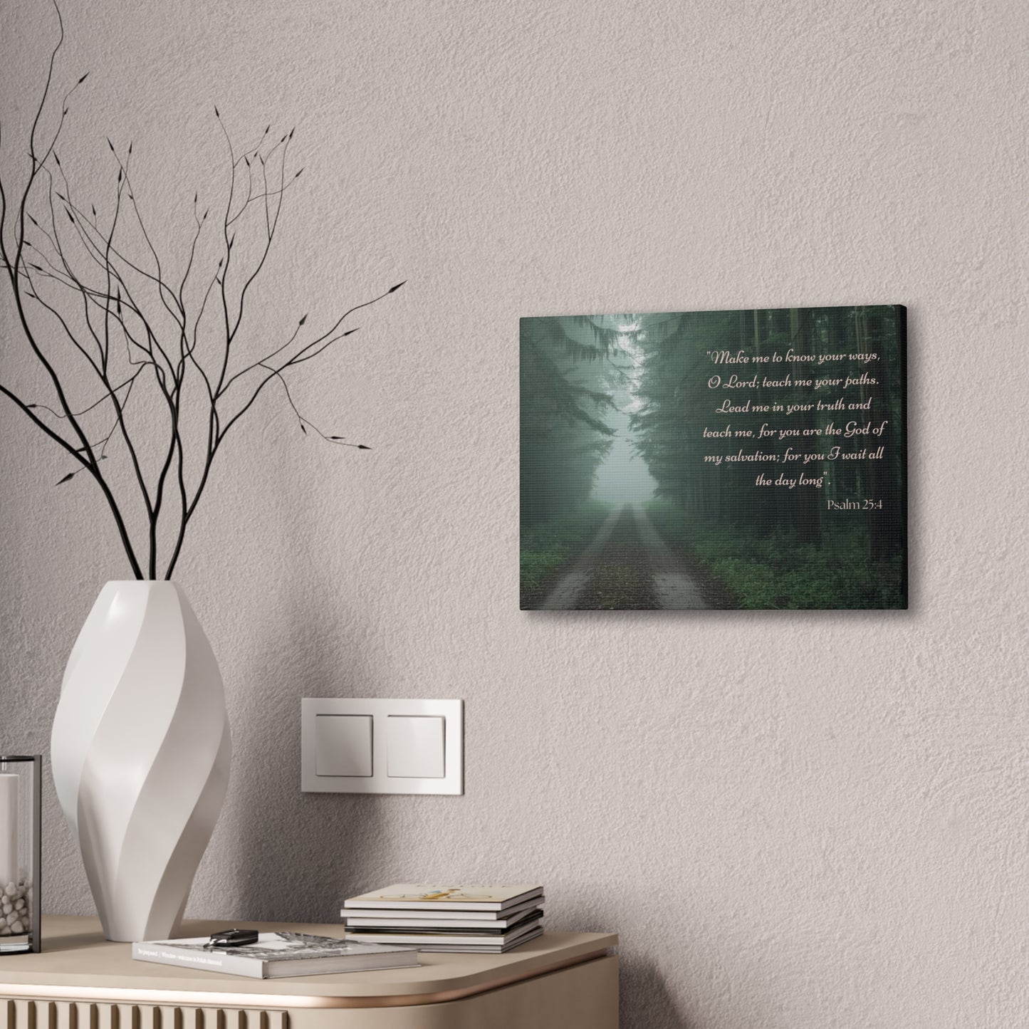 Psalm 25:4 Scripture Wall Art • Christian Canvas Print • Bible Verse Home Decor • Religious Wall Art • Faith Gift • Woodland Nature Decor