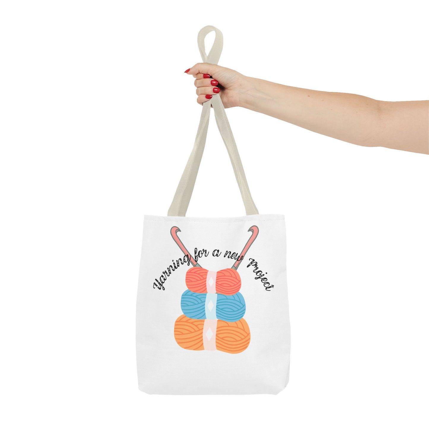 Crochet Lover's Tote Bag, Yarn Project Bag, Knitting Gift, Craft Tote, Cute Yarn Bags, Yarn Storage for Crafters