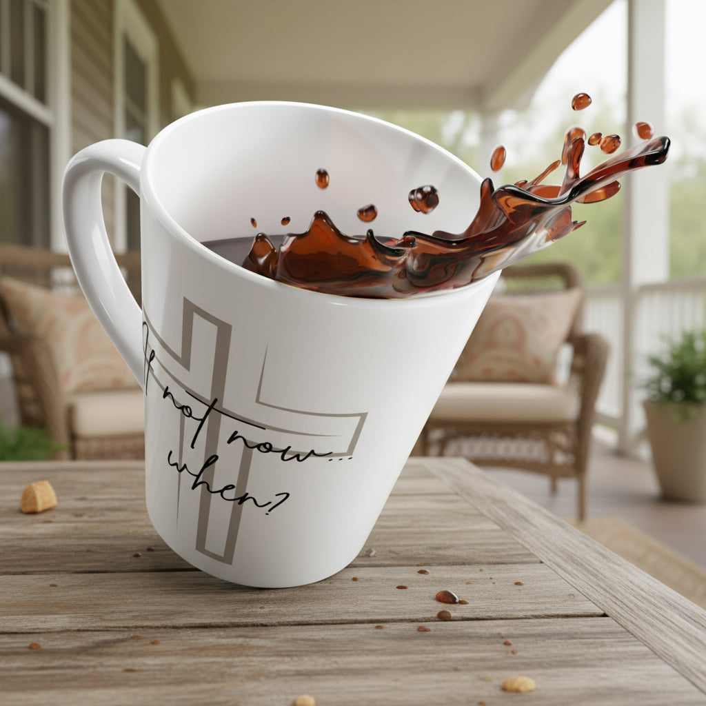 Inspirational Latte Mug - Faith-Themed Quote Coffee Cup, Christian Gift, Morning Motivation, Home Decor, Religious Encouragement