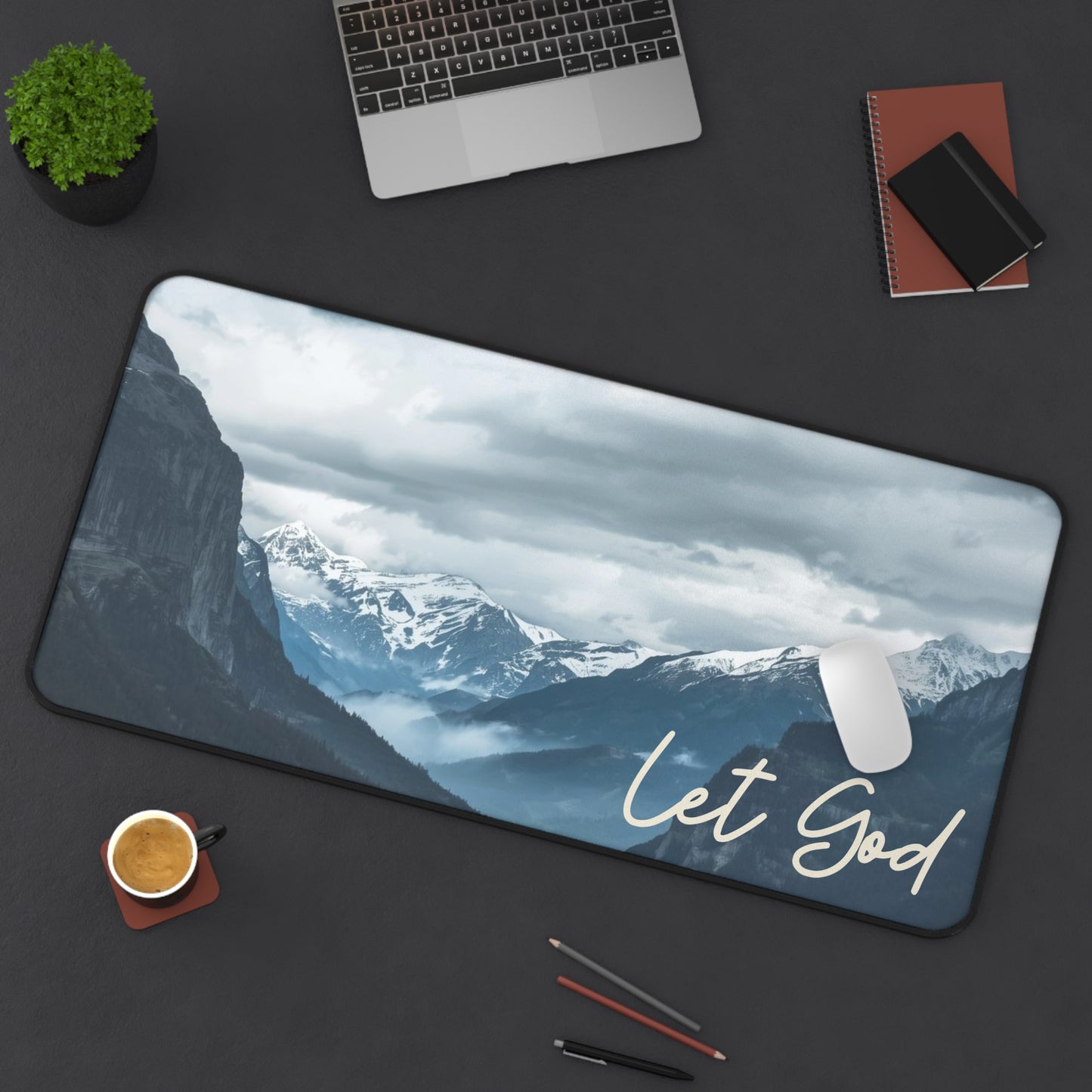 Let God Mountain Desk Mat – Peaceful Power