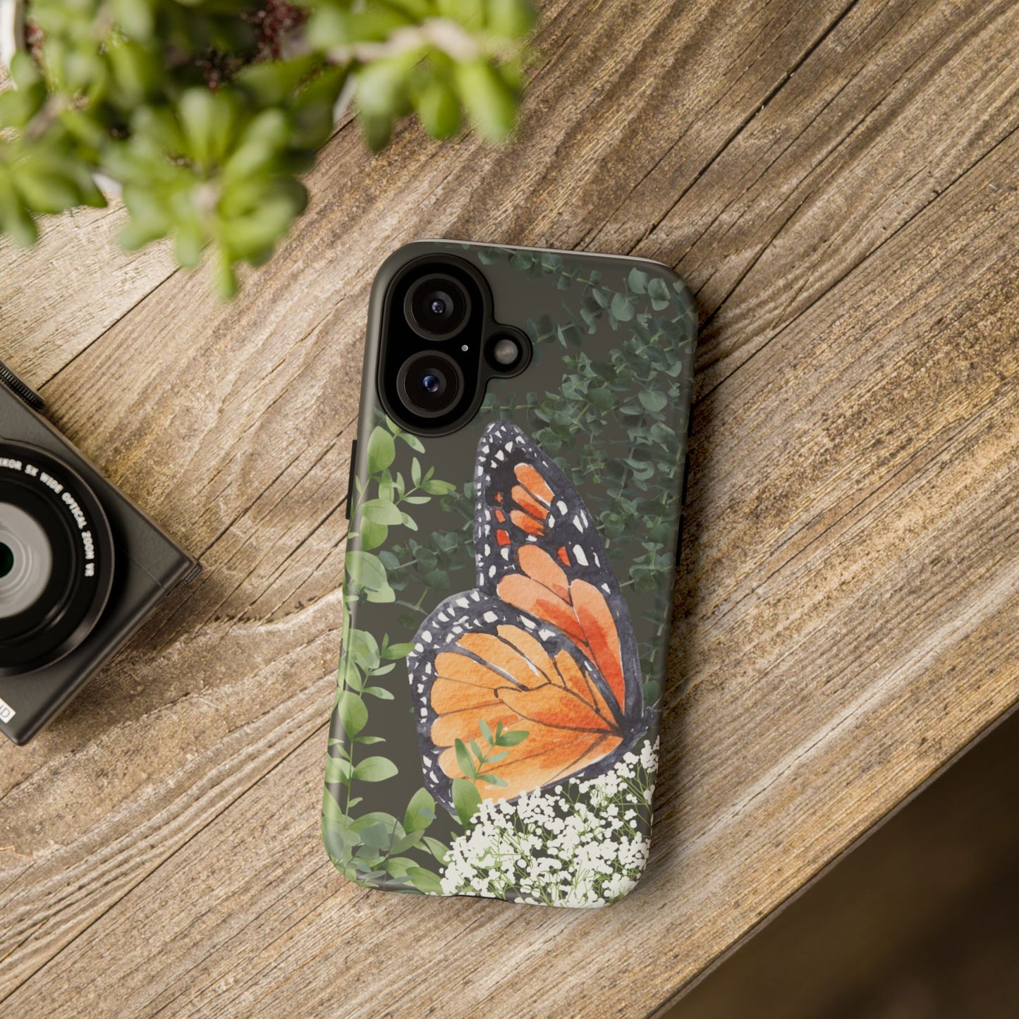 Renewed in Grace-Butterfly iPhone 16 Case, Nature Lover's Gift, Tough Cases for Protection, Stylish Phone Accessories, Unique Floral Design