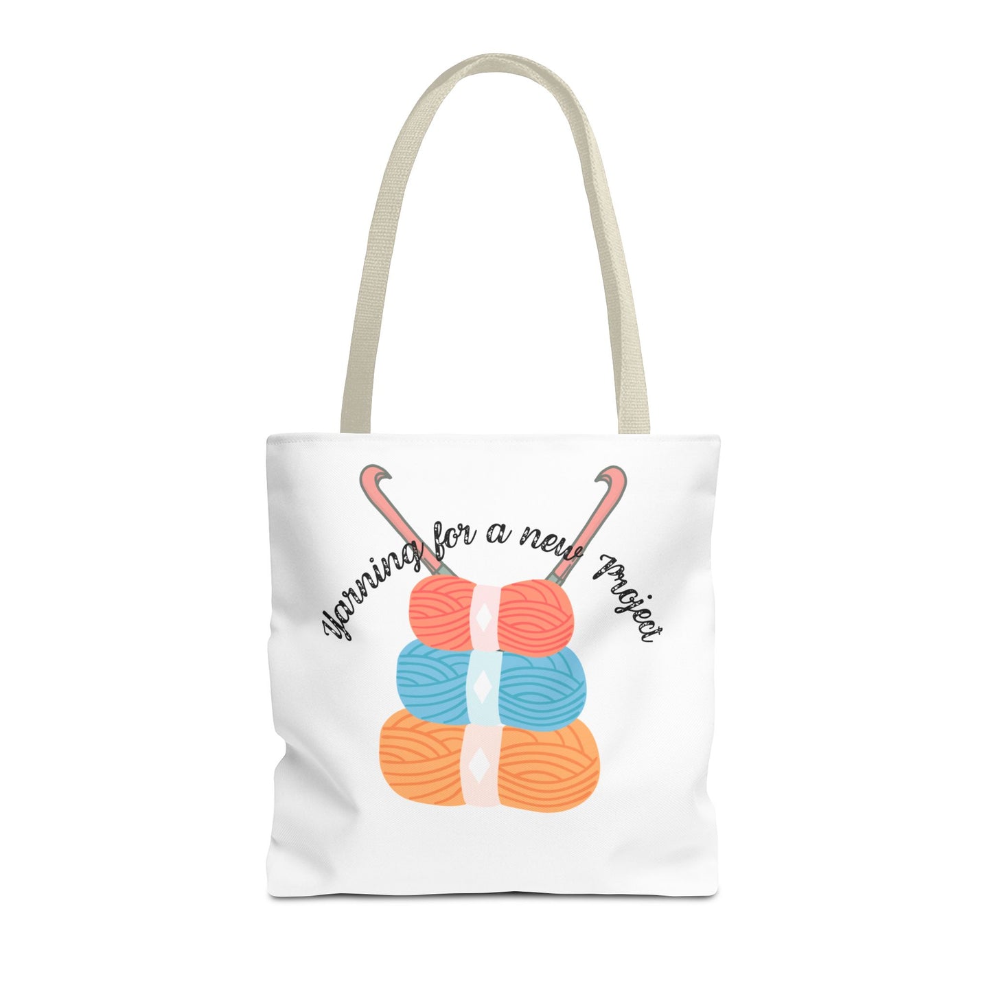 Crochet Lover's Tote Bag, Yarn Project Bag, Knitting Gift, Craft Tote, Cute Yarn Bags, Yarn Storage for Crafters