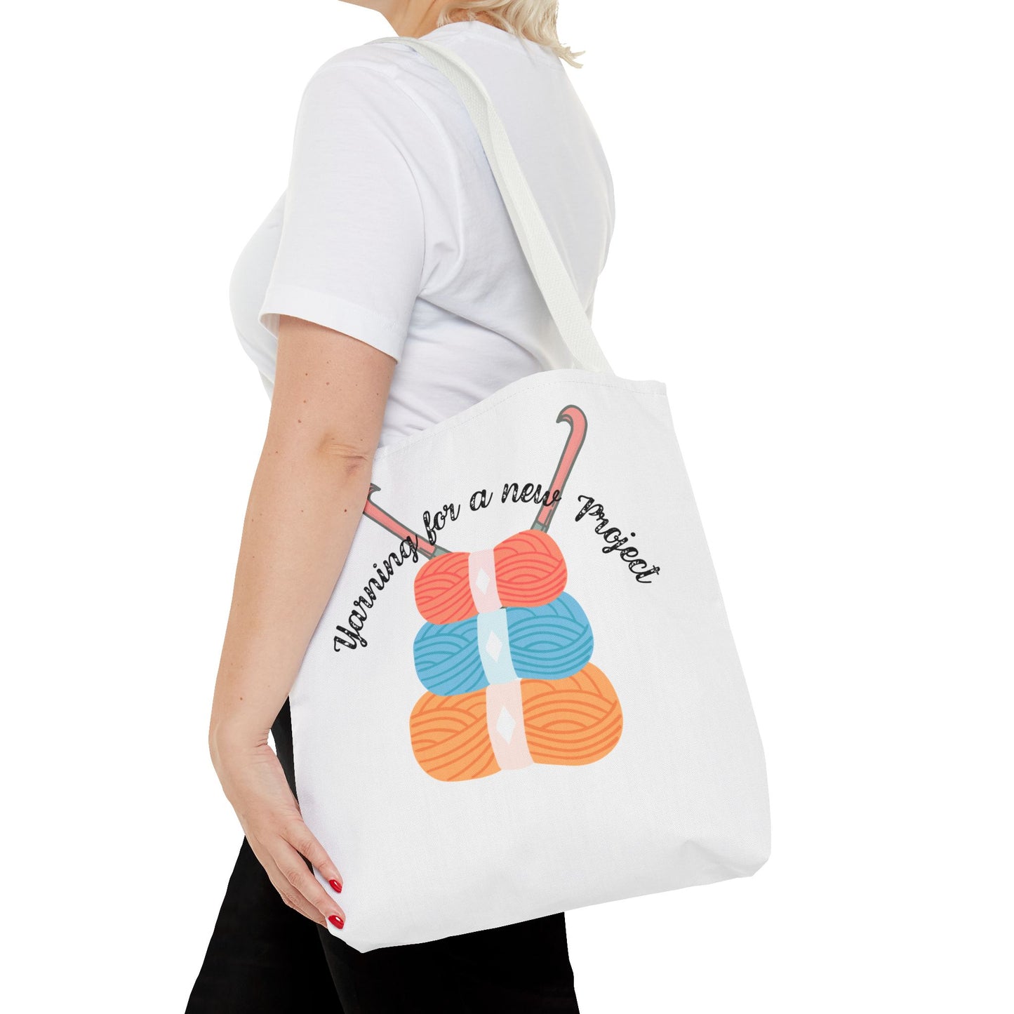 Crochet Lover's Tote Bag, Yarn Project Bag, Knitting Gift, Craft Tote, Cute Yarn Bags, Yarn Storage for Crafters