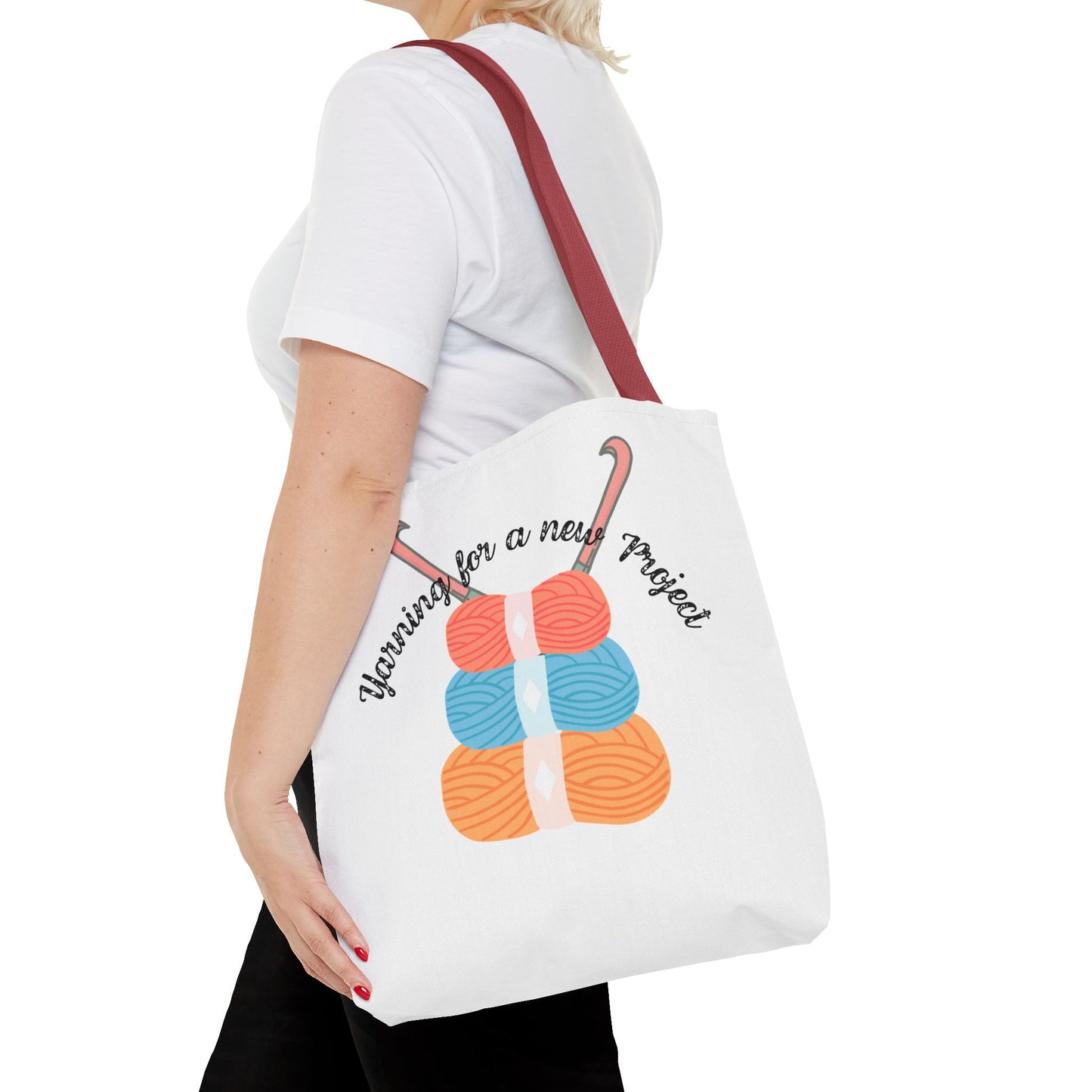 Crochet Lover's Tote Bag, Yarn Project Bag, Knitting Gift, Craft Tote, Cute Yarn Bags, Yarn Storage for Crafters