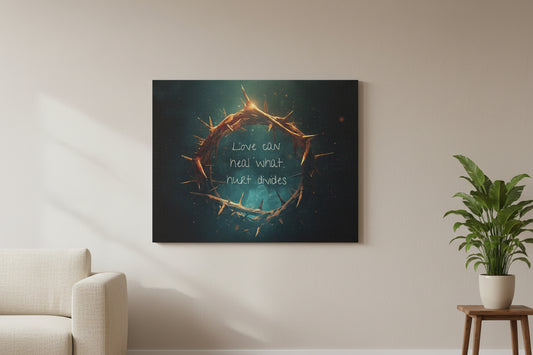 Crown of Thorns Christian Poster – Love Can Heal What Hurt Divides – Healing Faith Wall Art