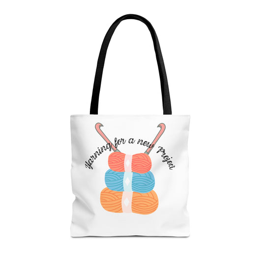 Crochet Lover's Tote Bag, Yarn Project Bag, Knitting Gift, Craft Tote, Cute Yarn Bags, Yarn Storage for Crafters