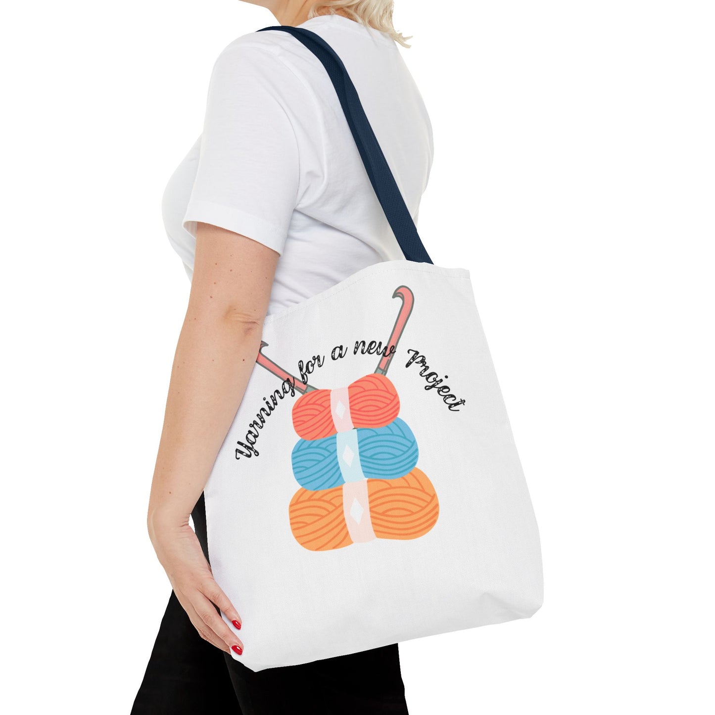 Crochet Lover's Tote Bag, Yarn Project Bag, Knitting Gift, Craft Tote, Cute Yarn Bags, Yarn Storage for Crafters