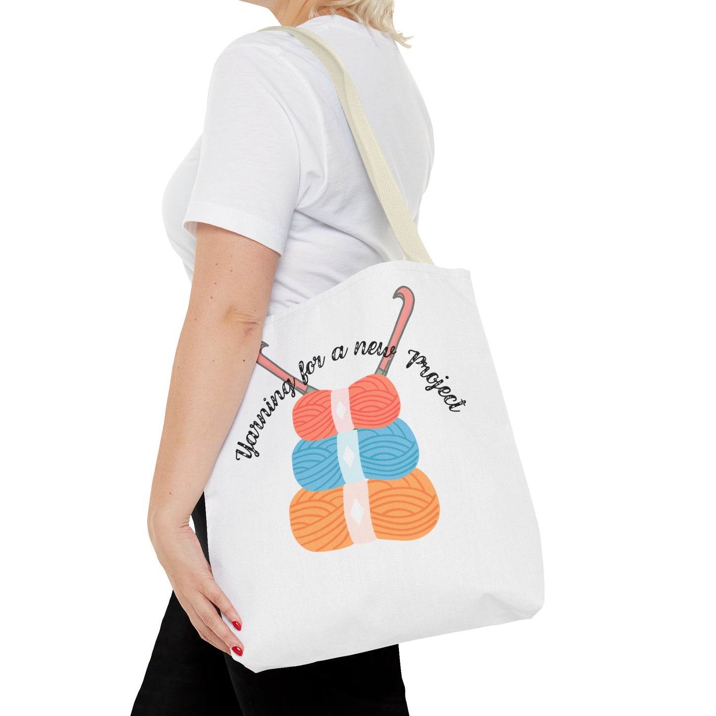 Crochet Lover's Tote Bag, Yarn Project Bag, Knitting Gift, Craft Tote, Cute Yarn Bags, Yarn Storage for Crafters