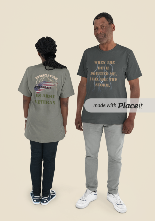 Storm Series Navy Veteran T-Shirt – “I Became the Storm” Desert Storm Tribute