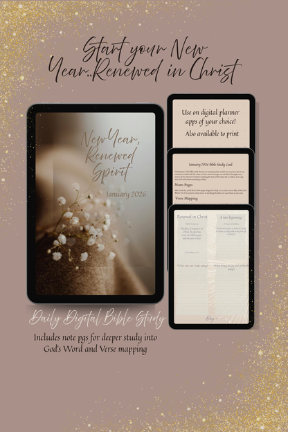 January Renewal Journal – Faith-Based Monthly Planner (Printable + Canva Template)