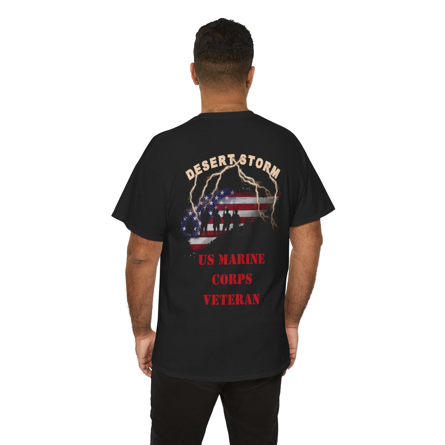 Desert Storm Series Marine Veteran T-Shirt – “I Became the Storm”  Desert Storm Honor Tee
