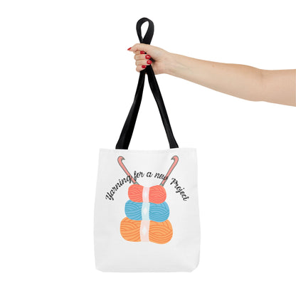 Crochet Lover's Tote Bag, Yarn Project Bag, Knitting Gift, Craft Tote, Cute Yarn Bags, Yarn Storage for Crafters