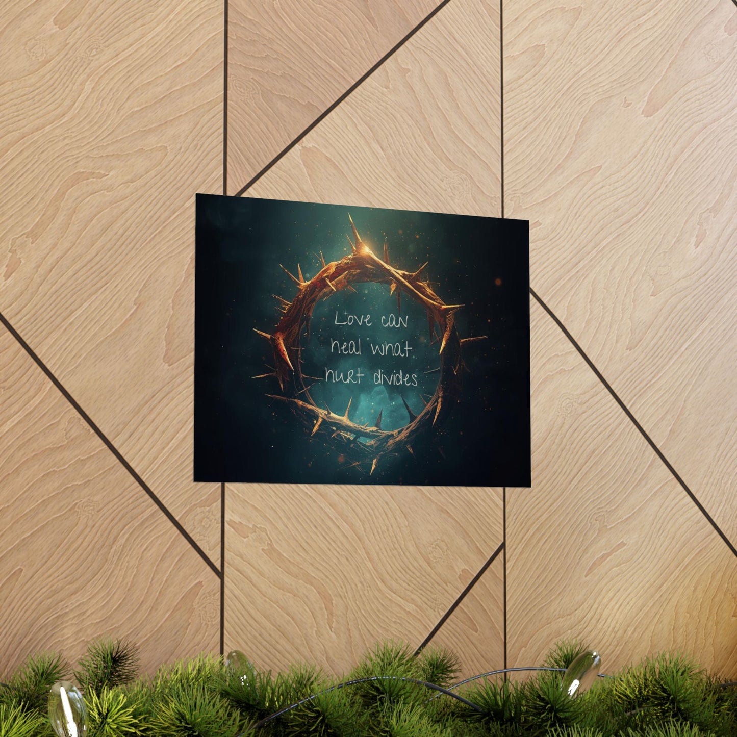 Crown of Thorns Christian Poster – Love Can Heal What Hurt Divides – Healing Faith Wall Art
