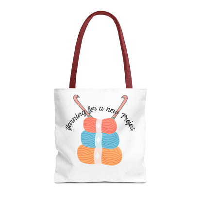 Crochet Lover's Tote Bag, Yarn Project Bag, Knitting Gift, Craft Tote, Cute Yarn Bags, Yarn Storage for Crafters