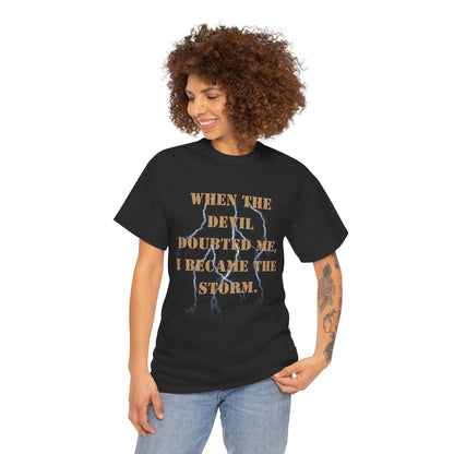 Desert Storm Series Air Force Veteran T-Shirt – “I Became the Storm”  Gulf War Tribute
