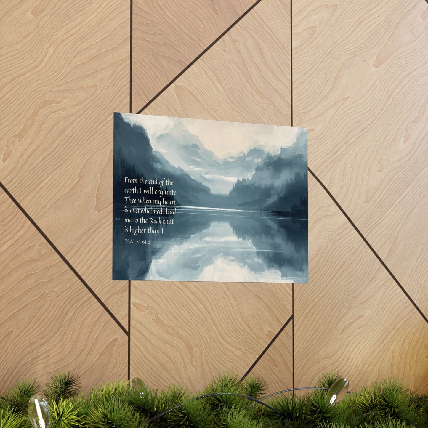 Matte Poster — Psalm 61:2 Mountain Reflection Wall Art