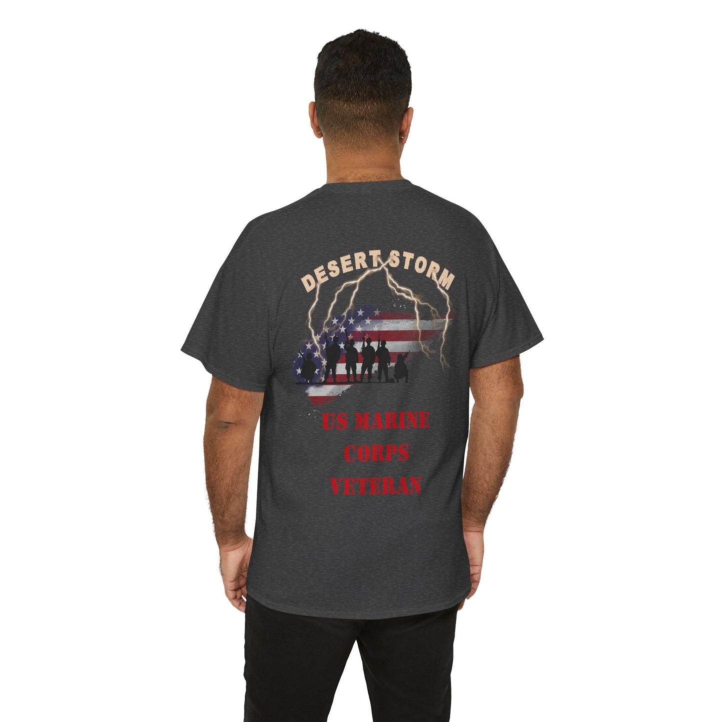 Desert Storm Series Marine Veteran T-Shirt – “I Became the Storm”  Desert Storm Honor Tee