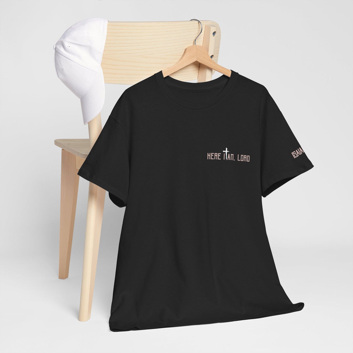 Here I Am Lord Christian T-Shirt | Send Me Back Print Faith Apparel