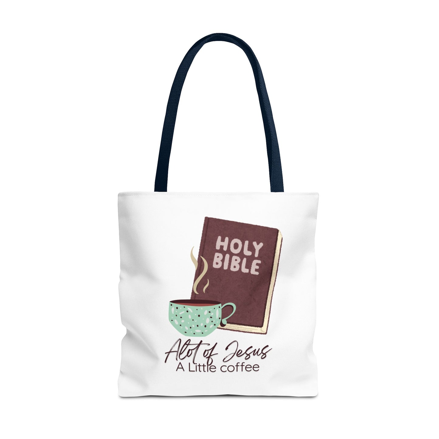 Faith-Inspired Tote Bag - "A Lot of Jesus, A Little Coffee" - Perfect for Church, Gifts, Everyday Use, Bible Study, Christians
