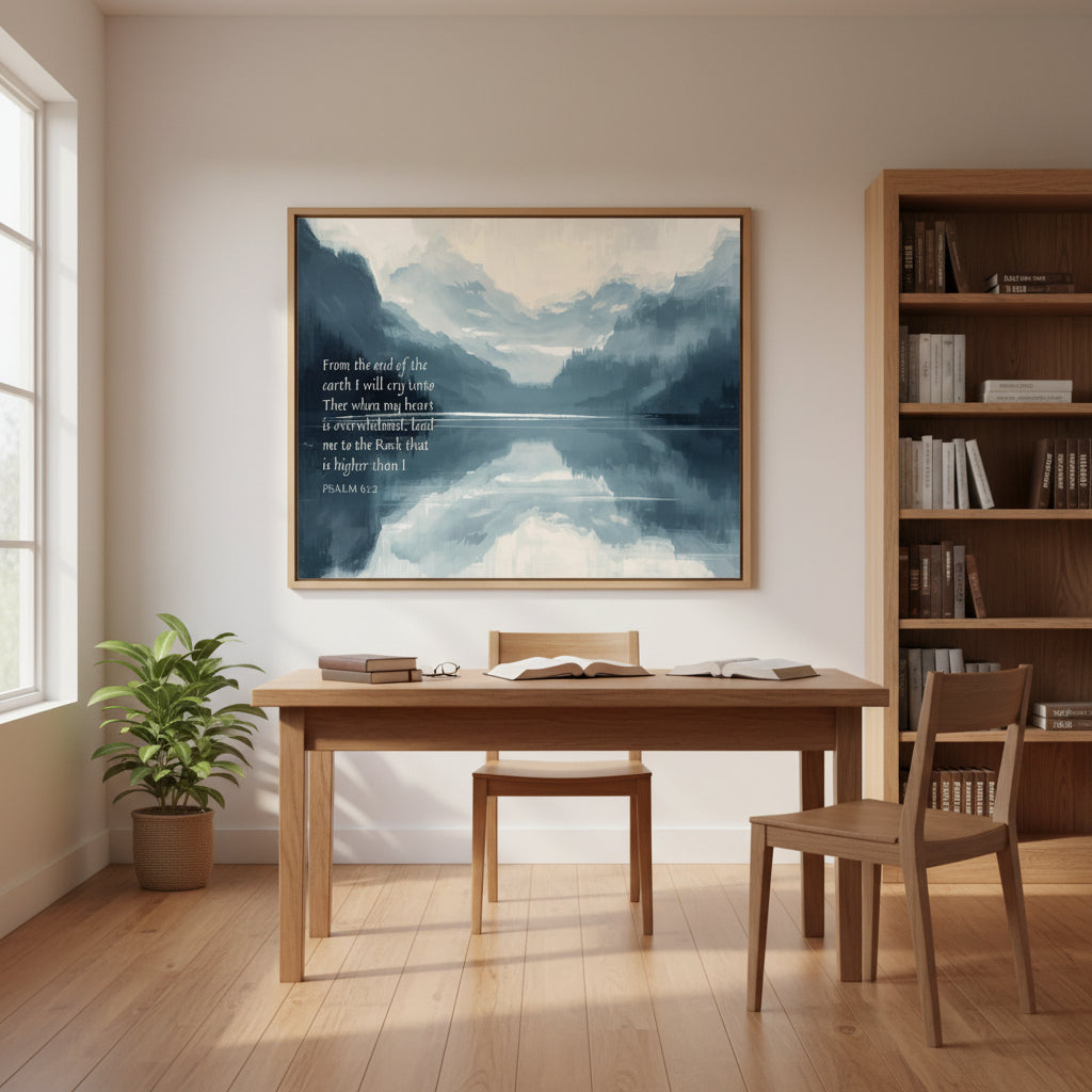 Matte Poster — Psalm 61:2 Mountain Reflection Wall Art