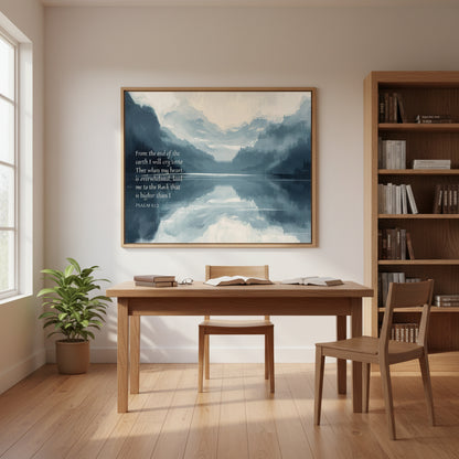 Matte Poster — Psalm 61:2 Mountain Reflection Wall Art