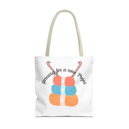 Crochet Lover's Tote Bag, Yarn Project Bag, Knitting Gift, Craft Tote, Cute Yarn Bags, Yarn Storage for Crafters