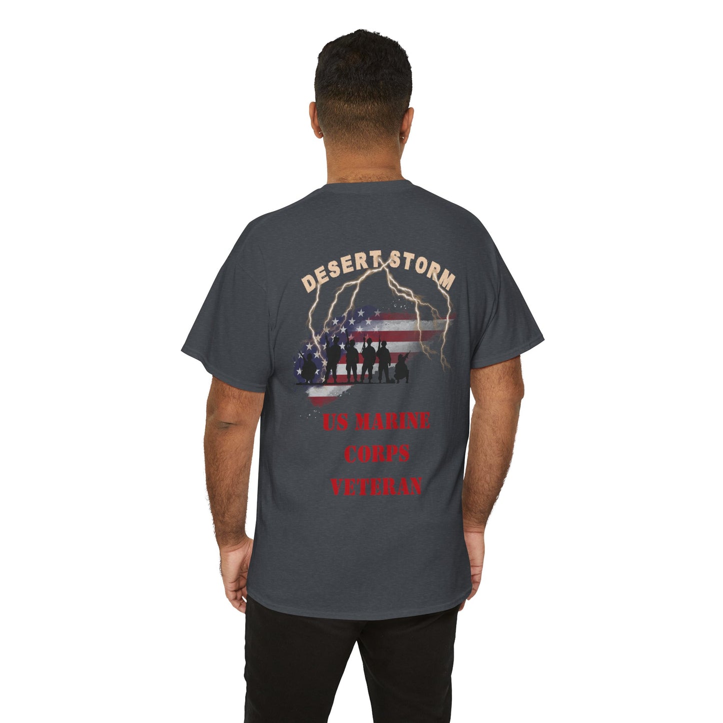 Desert Storm Series Marine Veteran T-Shirt – “I Became the Storm”  Desert Storm Honor Tee