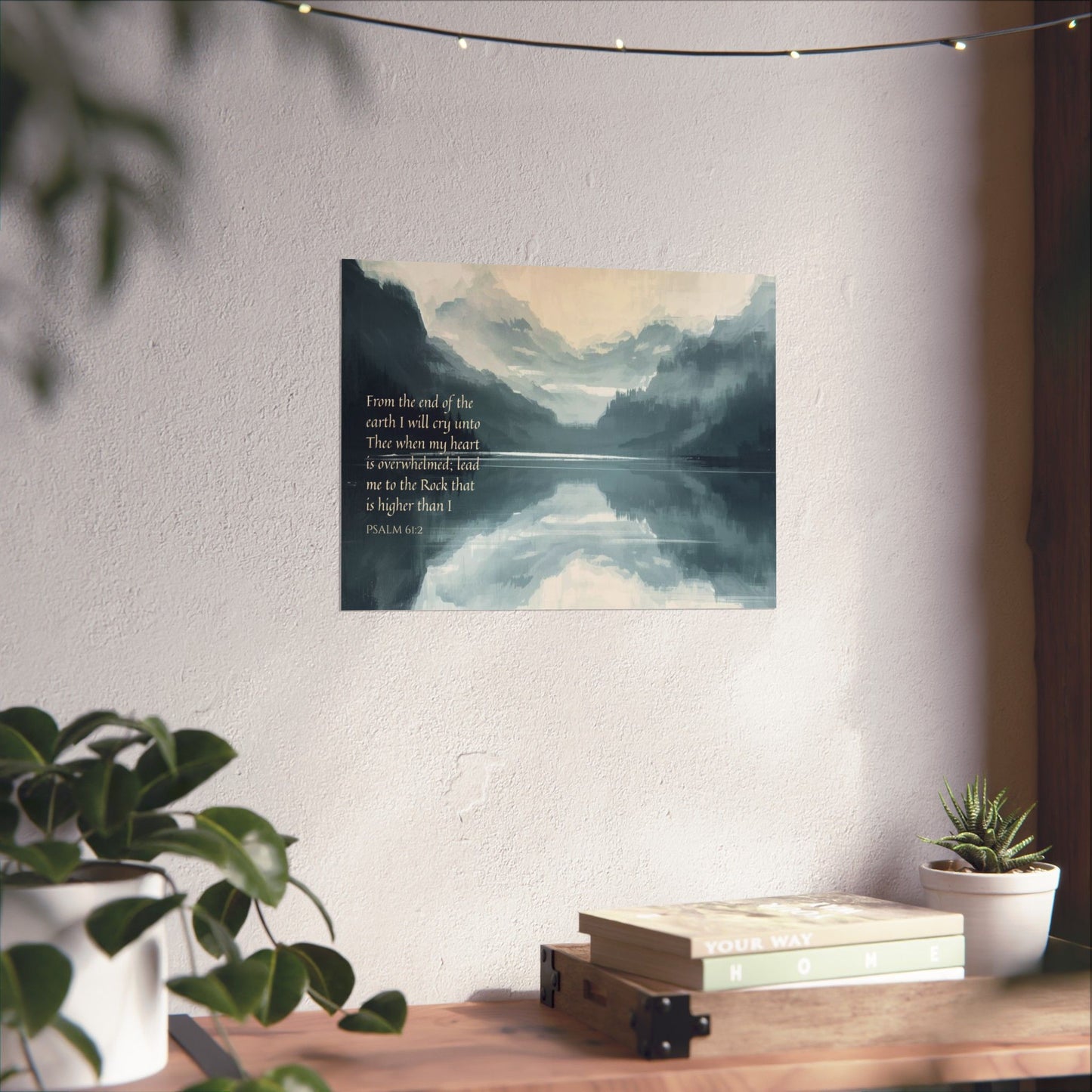 Matte Poster — Psalm 61:2 Mountain Reflection Wall Art
