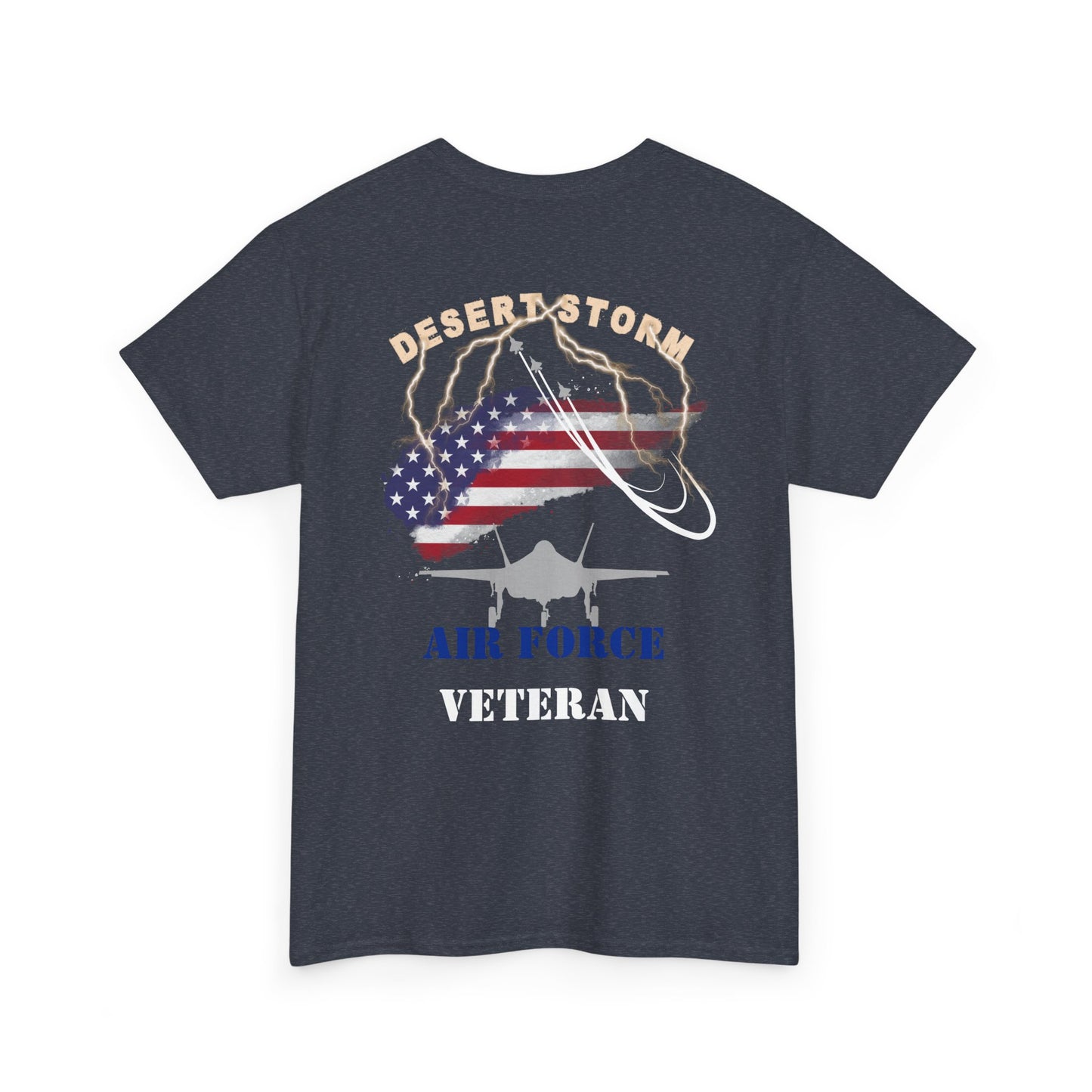 Desert Storm Series Air Force Veteran T-Shirt – “I Became the Storm”  Gulf War Tribute