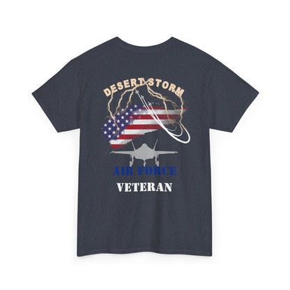 Desert Storm Series Air Force Veteran T-Shirt – “I Became the Storm”  Gulf War Tribute