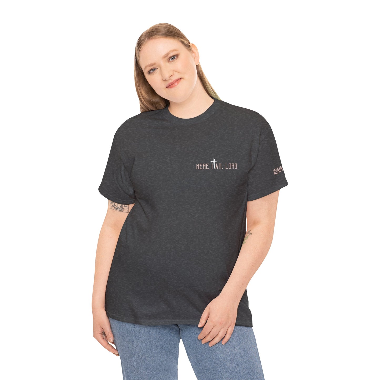 Here I Am Lord Christian T-Shirt | Send Me Back Print Faith Apparel