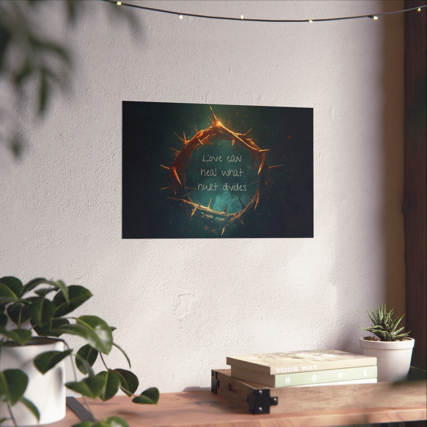 Crown of Thorns Christian Poster – Love Can Heal What Hurt Divides – Healing Faith Wall Art