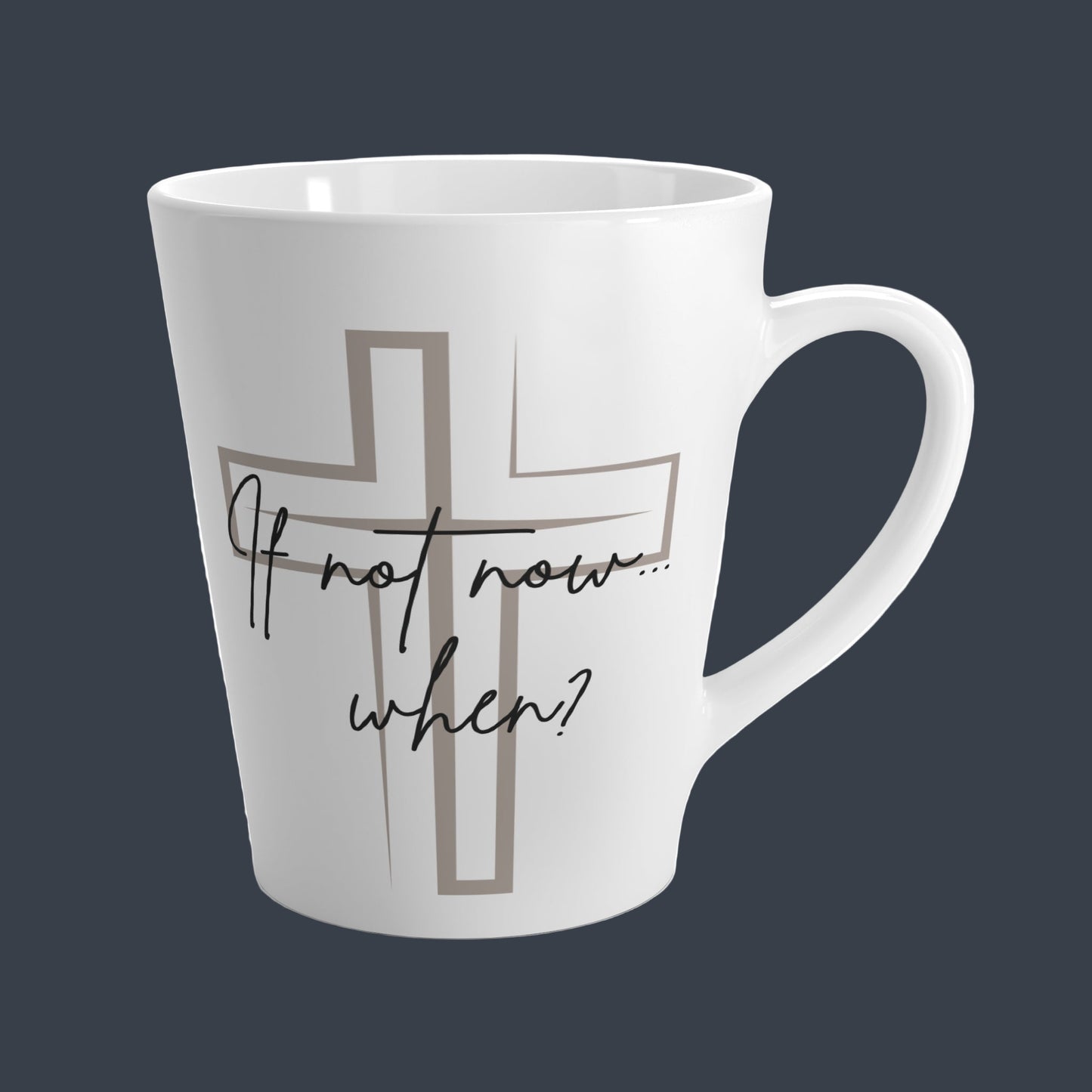 Inspirational Latte Mug - Faith-Themed Quote Coffee Cup, Christian Gift, Morning Motivation, Home Decor, Religious Encouragement