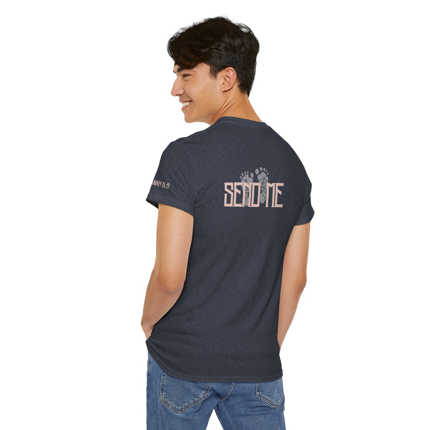 Here I Am Lord Christian T-Shirt | Send Me Back Print Faith Apparel