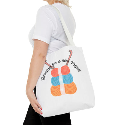 Crochet Lover's Tote Bag, Yarn Project Bag, Knitting Gift, Craft Tote, Cute Yarn Bags, Yarn Storage for Crafters
