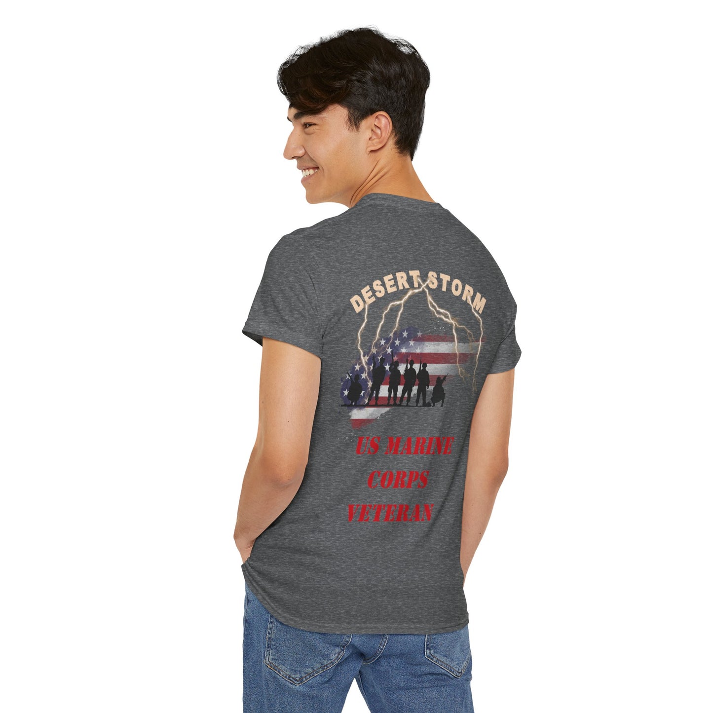 Desert Storm Series Marine Veteran T-Shirt – “I Became the Storm”  Desert Storm Honor Tee