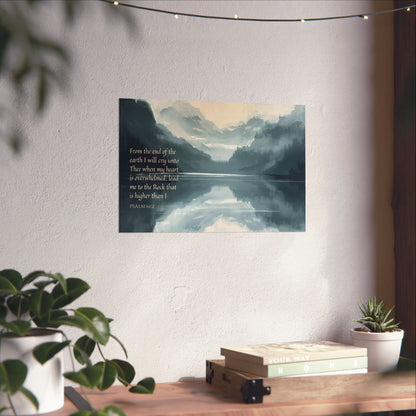 Matte Poster — Psalm 61:2 Mountain Reflection Wall Art