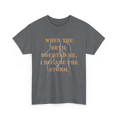 Desert Storm Series Air Force Veteran T-Shirt – “I Became the Storm”  Gulf War Tribute