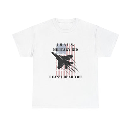 Military Kid Tee, Unisex Cotton T-Shirt, USA Proud Shirt, Gift for Military Families, Patriotic Wear, Comfortable Everyday Wear
