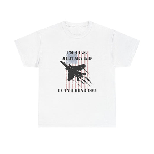 Military Kid Tee, Unisex Cotton T-Shirt, USA Proud Shirt, Gift for Military Families, Patriotic Wear, Comfortable Everyday Wear