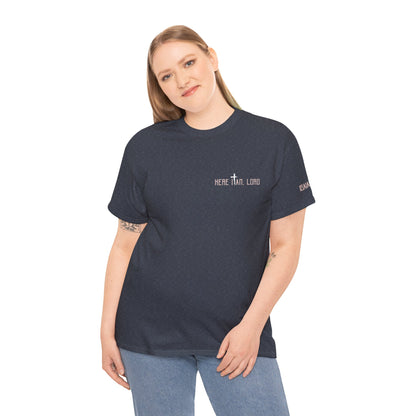 Here I Am Lord Christian T-Shirt | Send Me Back Print Faith Apparel