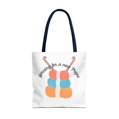 Crochet Lover's Tote Bag, Yarn Project Bag, Knitting Gift, Craft Tote, Cute Yarn Bags, Yarn Storage for Crafters