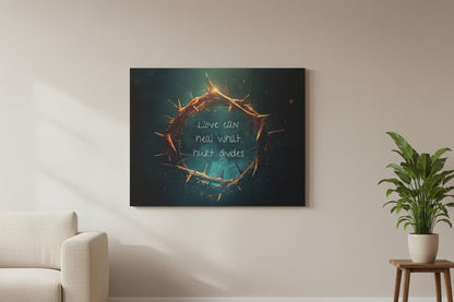 Crown of Thorns Christian Poster – Love Can Heal What Hurt Divides – Healing Faith Wall Art