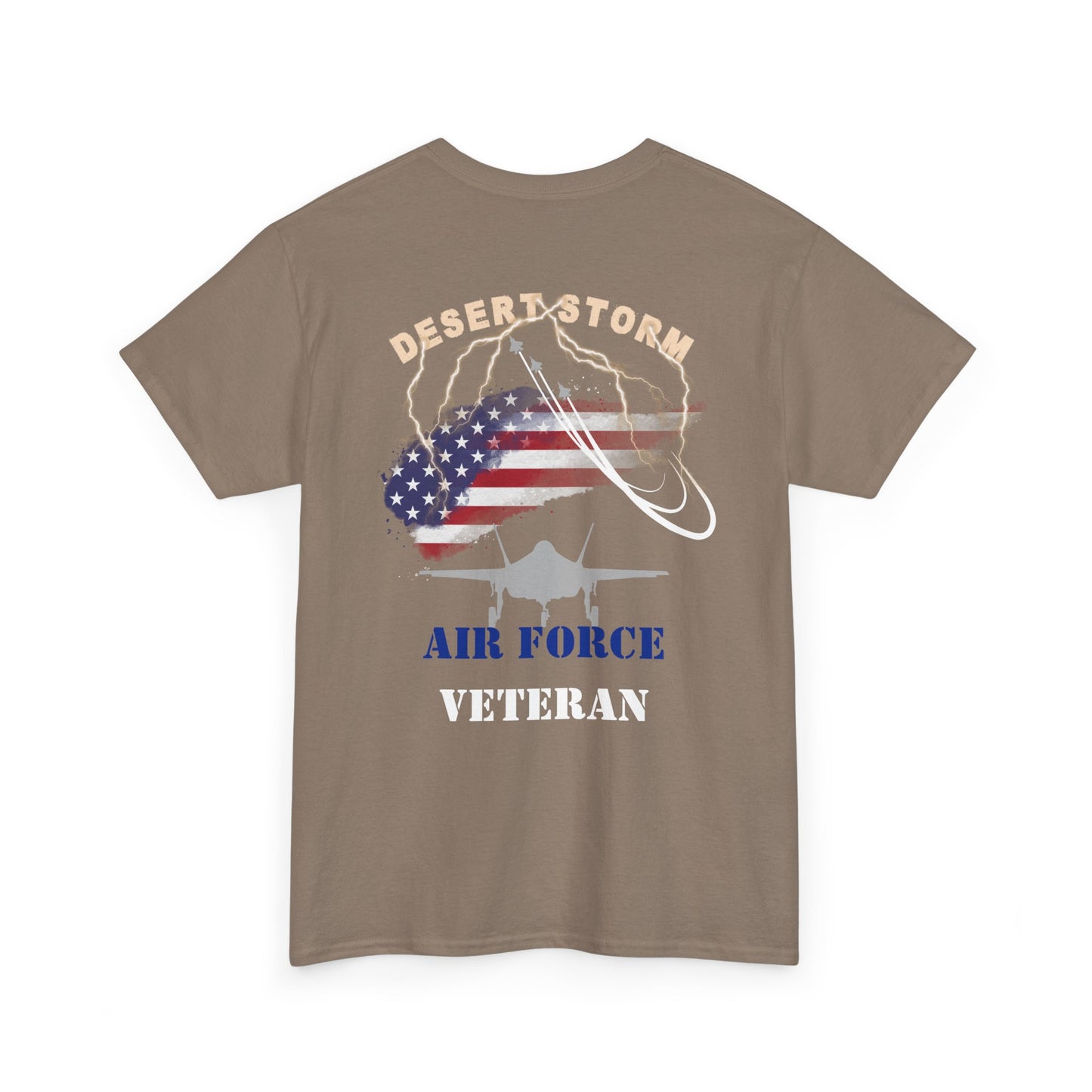 Desert Storm Series Air Force Veteran T-Shirt – “I Became the Storm”  Gulf War Tribute