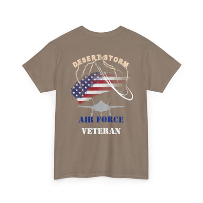 Desert Storm Series Air Force Veteran T-Shirt – “I Became the Storm”  Gulf War Tribute