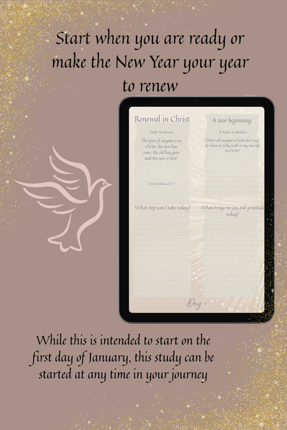 January Renewal Journal – Faith-Based Monthly Planner (Printable + Canva Template)
