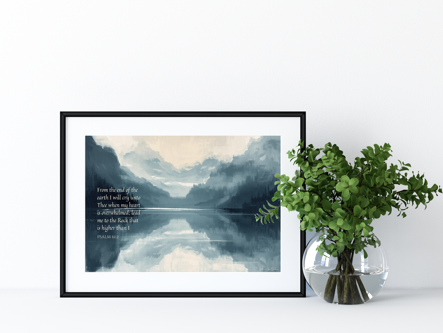 Matte Poster — Psalm 61:2 Mountain Reflection Wall Art
