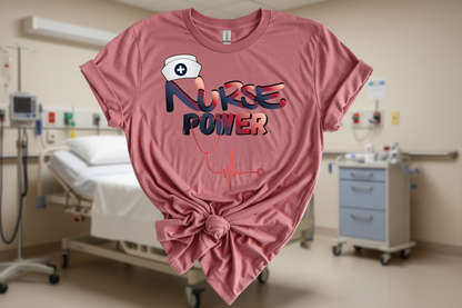 Nurse Power T‑Shirt – Nursing Appreciation Shirt, Nurses Week 2026 Tee, RN LPN CNA Gift, Nurse Life Top