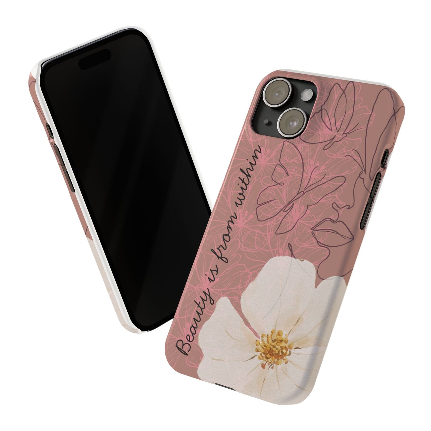 Beauty is from Within, Slim Phone Case, Floral Design, Gift for Her, Cute Phone Accessories, Mother’s Day [...]
